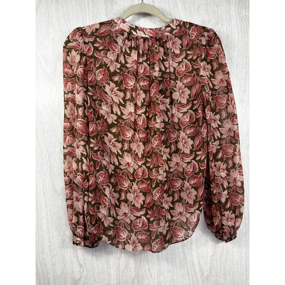 Veronica Beard 100% Silk Floral Blouse Top Size 6 Boho Chic Workwear Feminine - Picture 4 of 8
